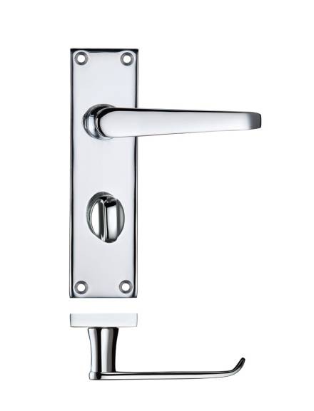 Zoo Hardware Project Victorian Flat Lever on Bathroom Backplate 150 x 40mm Polished Chrome